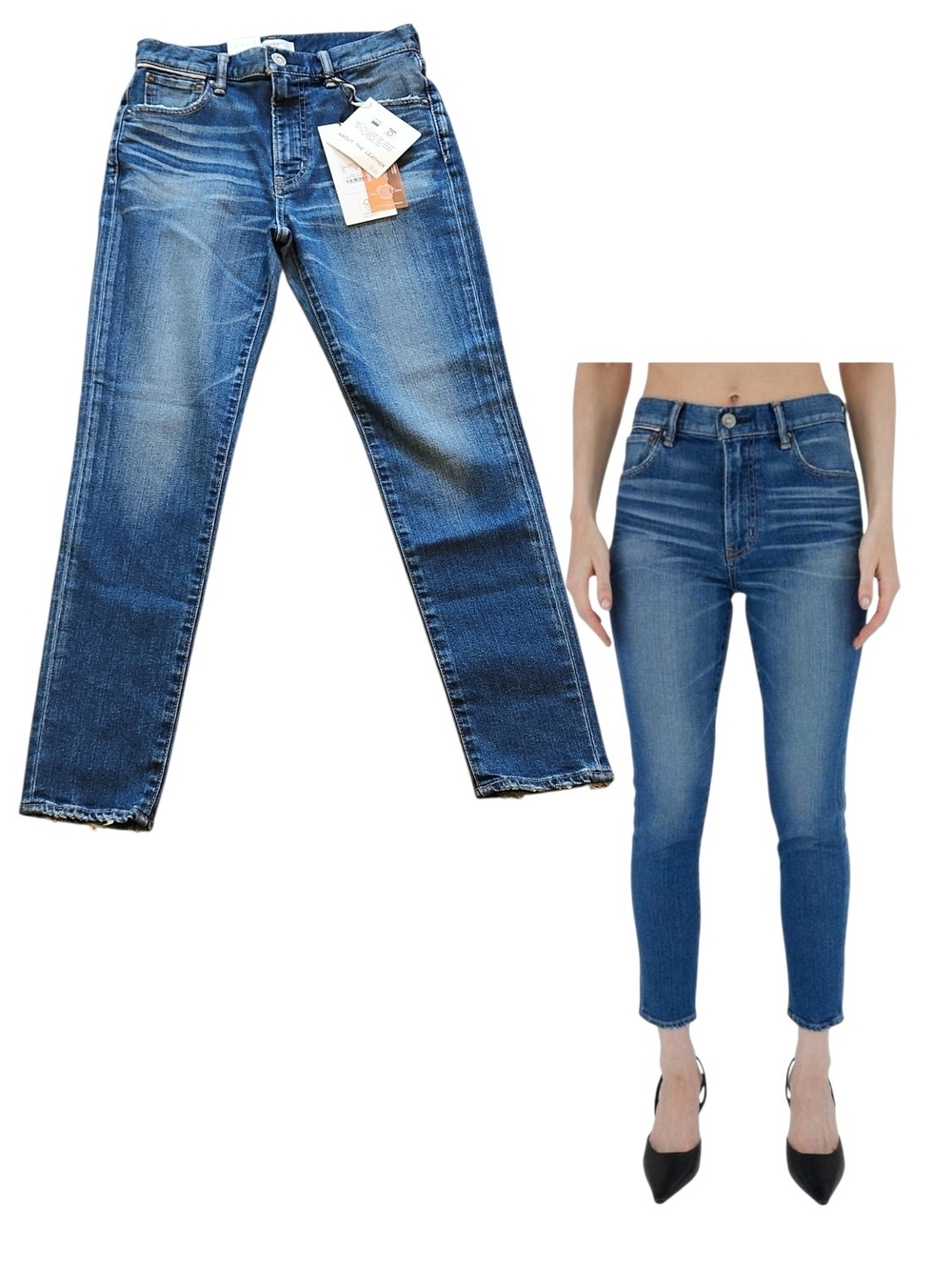 NWT Moussy Vintage Ballena Skinny HI Selvedge Japanese Blue Denim Jeans Size 25